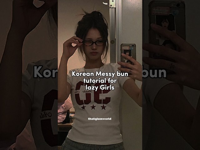 Korean Messy bun tutorial #thatglamworld #korean #bunhairstyle #shorts
