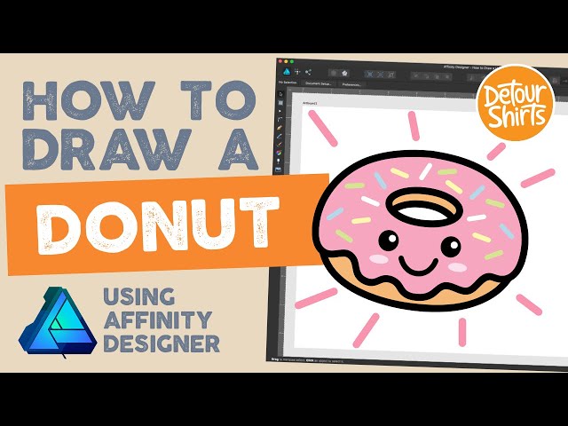 How to draw a donut using Affinity Designer. Graphic design tutorial for t-shirt designs.