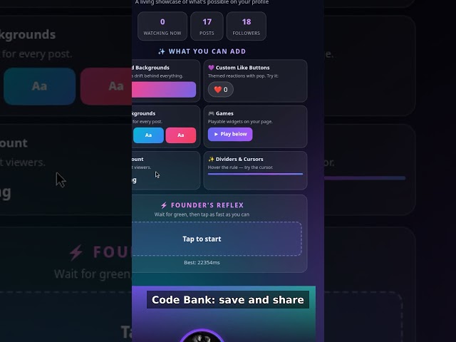 Your Social Profile Is Secretly a Website — Custom Code on VibeSpace