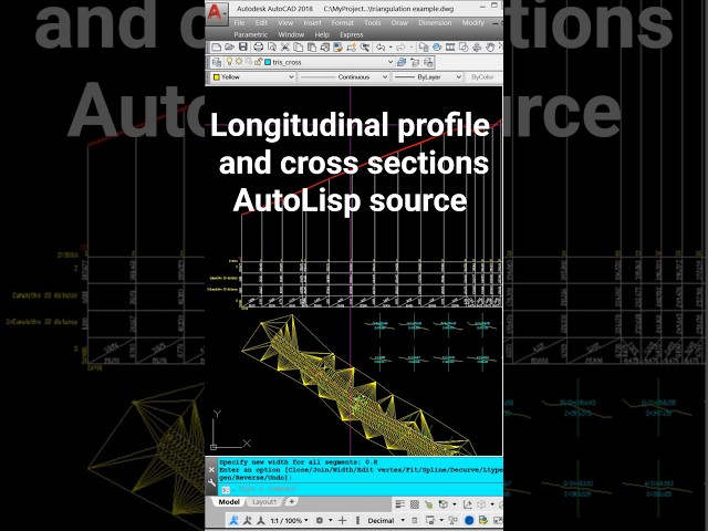 AutoLisp source for longitudinal profile and cross sections #AutoLisp #AutoCAD #BricsCAD