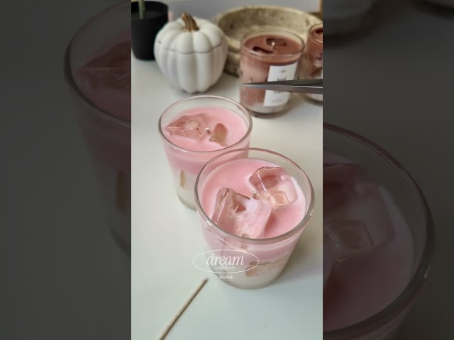 iced strawberry latte candle #candlemaker  #candlemaking #icedcoffeecandle