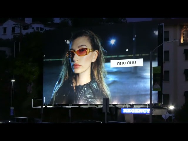 Hailey Bieber Miu Miu Billboard Sunset Blvd Los Angeles California September 26, 2026