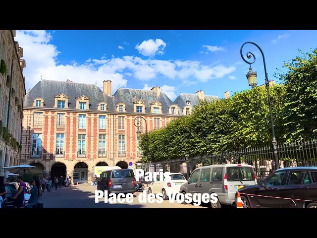 Paris city walks   Place des Vosges   Paris,France 4K