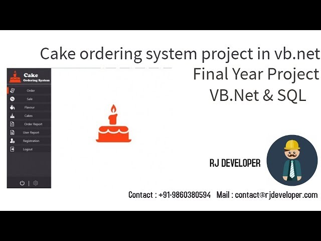 Cake Ordering System Project in VB.Net | Final Year Project | With beautiful UI