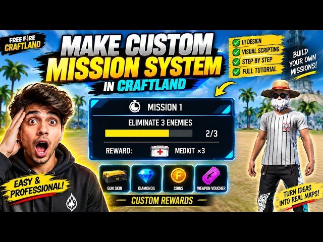 How to Make Custom Mission System in Free Fire Craftland 🔥 | Full Tutorial