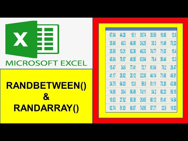 Randbetween and randarray function in excel  | #excelformula | #excelfansonly
