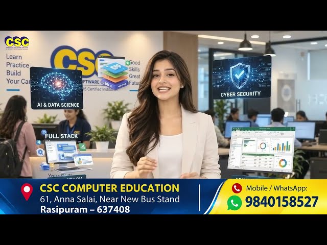 Learn Latest AI, Full Stack, Python, Tally & Java in Rasipuram | CSC Computer Education