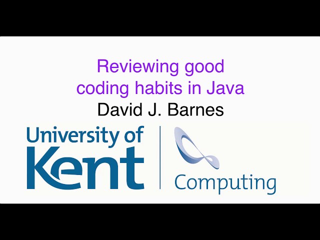 Reviewing good coding habits in Java