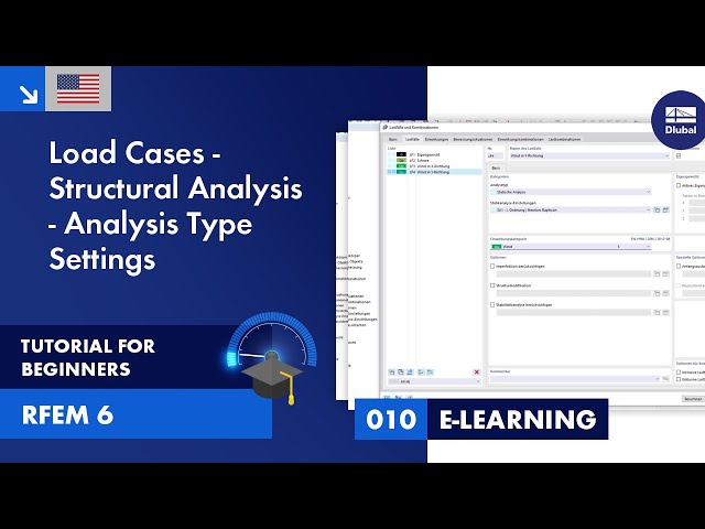 RFEM 6 Tutorial for Beginners | 010 Load Cases | Static Analysis Settings | Analysis Type