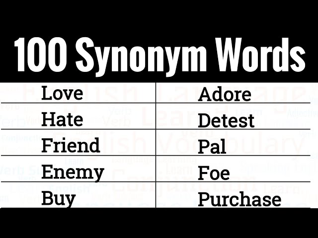 Discover Your NEW Vocabulary with 100 POWERFUL Synonyms!