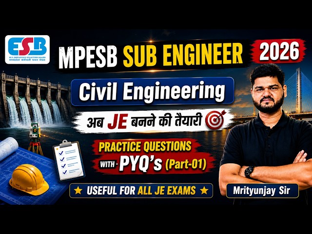MPESB Sub Engineer Civil Engineering | Practice Questions | PYQs | P-01 | ENVIRONMENT | IRRIGATION