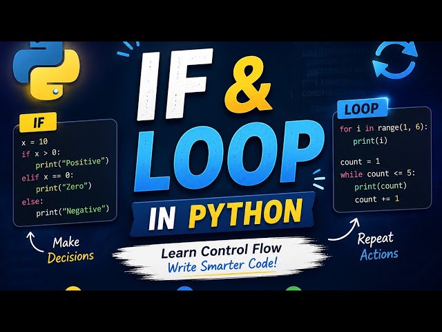 Python If Statement & Loops Explained | Learn if, elif, else, for & while for Beginners 🐍