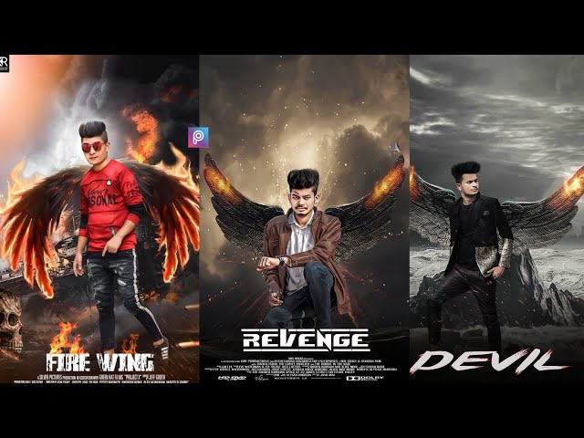 PicsArt Wings Photo Editing tutorial in picsart || Devil Wings Poster Photo Editing - KR Editing