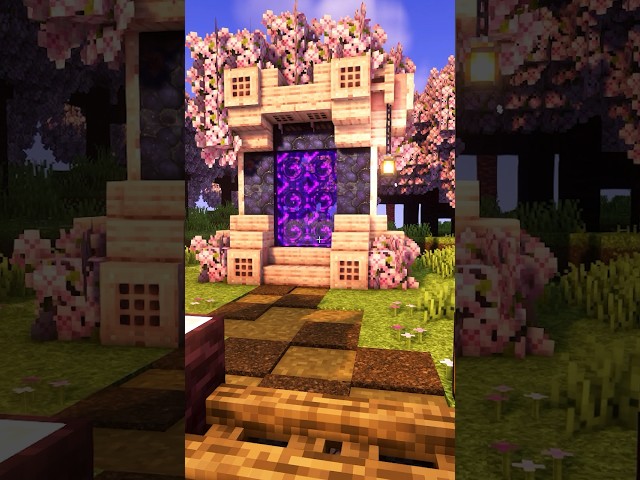 Minecraft Cherry Blossom Nether Portal #shorts