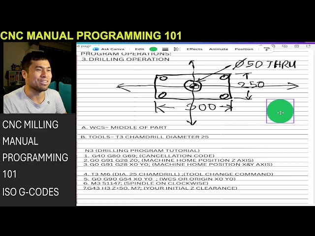 EPISODE 3: PART1 DRILLING OPERATION-CNC Milling Manual Programming 101-ISO G CODES