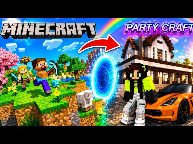 I Found a Real PARTY CRAFT Portal in Minecraft! 😱 #minecraft #partycraft