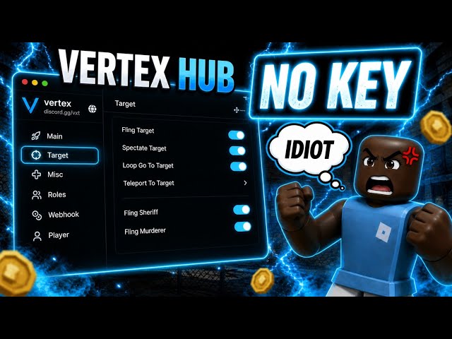 Murder Mystery 2 Script! - VERTEX HUB- | -Fling, kill aura, auto win, and more!  (NO KEY)