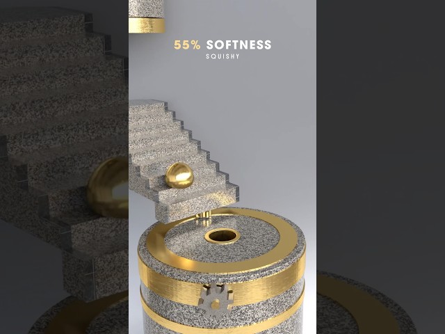 0% vs 100% Sphere x Rotating Stair Soft Body 3D Simulation in Blender