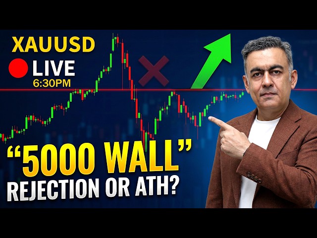 🔴 GOLD $5000 WALL: Rejection Zone or New All-Time High? XAUUSD Live Analysis