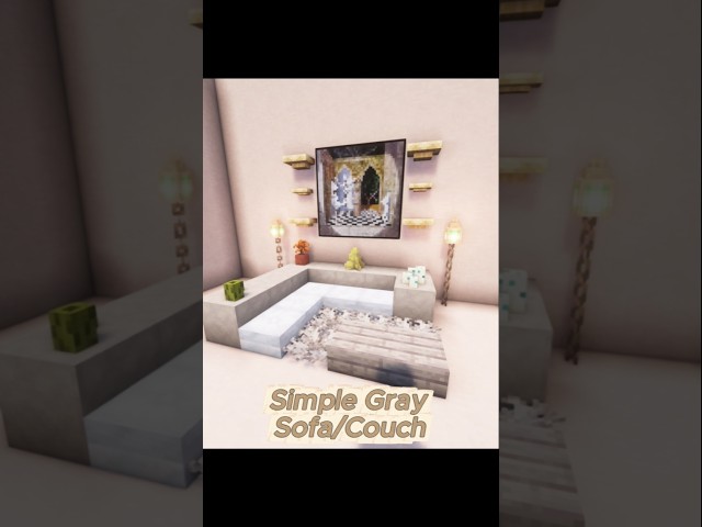 Light Gray Sofa / Couch Design #minecraft #shorts