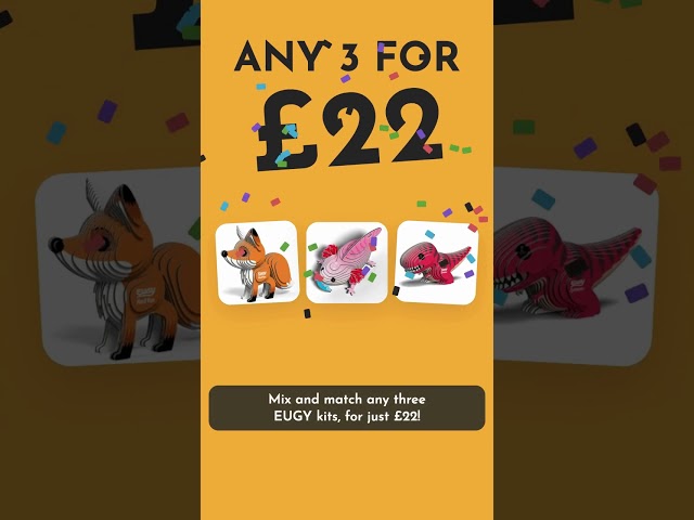 Any 3 for £22 🦊🦖🐙 Build your own paper zoo #shorts