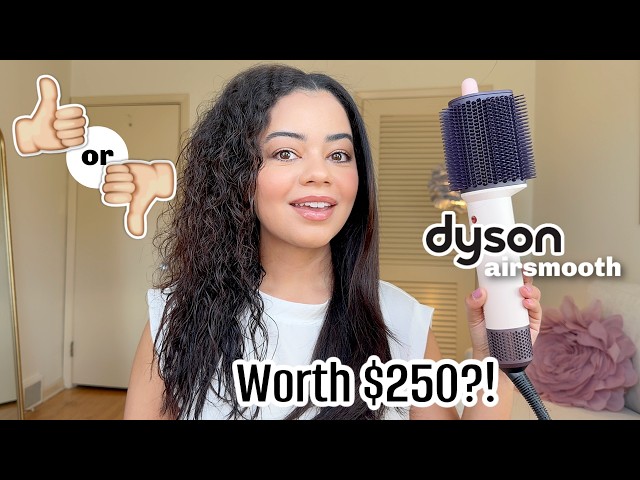 NEW Dyson AirSmooth Styling Brush on Curly Hair 🤔 NON-SPONSORED REVIEW!