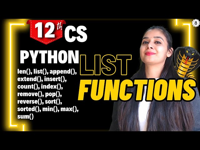 Python Lists | All the Functions | Class 12 Computer Science | Boards 2026