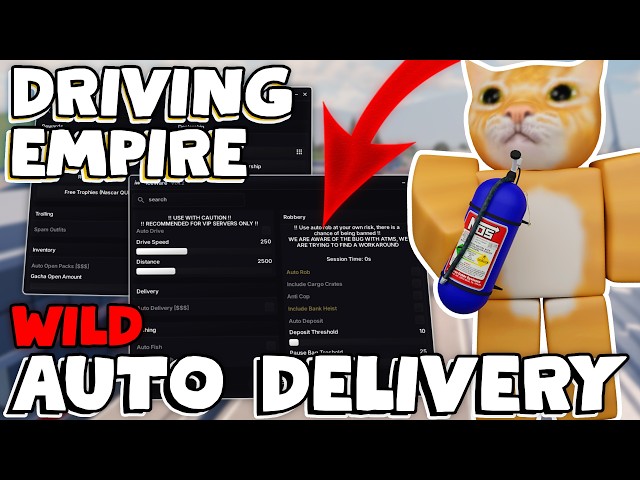 BEST Driving Empire AUTO Delivery SCRIPT with INSTANT Delivery, Auto Race, INF Cash & More!
