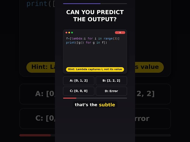 Python Late Binding Trick: Lambdas Function Quiz