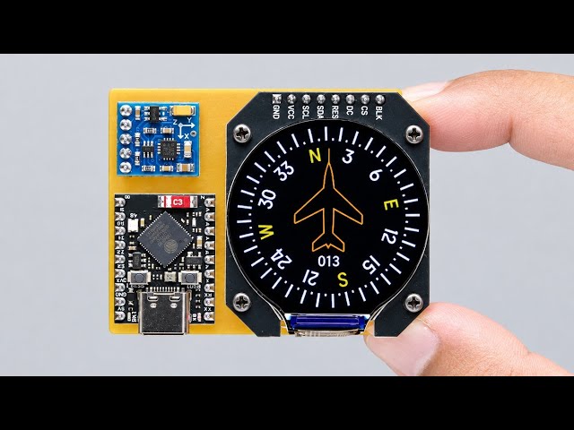 I made magnetic heading indicator with esp32 and round display