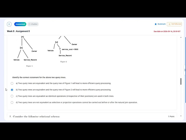 Swayam Week 8 Solution DBMS