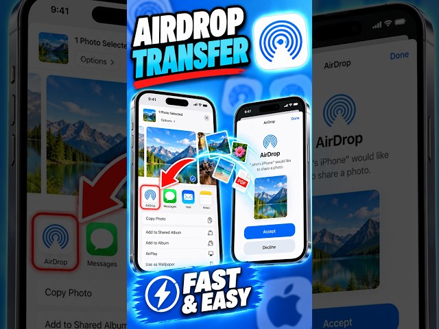 How to Transfer Photos & Files Using AirDrop | iPhone to iPhone