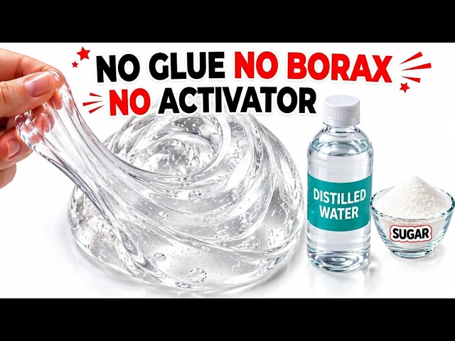 Water Slime ASMR 💧 | How to Make Water & Sugar Slime at home | Satisfying Relaxing Sound
