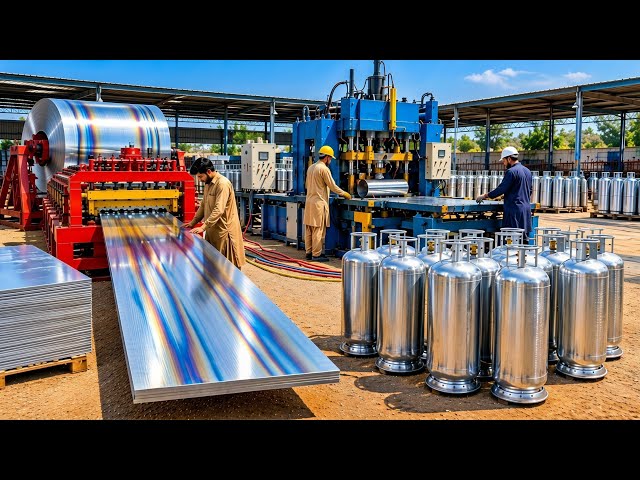 Amazing Factory Process: Making Gas Cylinders from Raw Metal Sheets