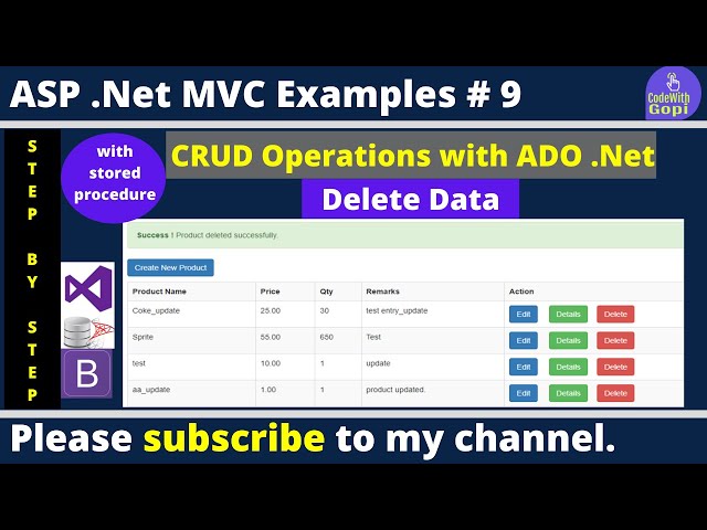 💡 Delete Records from Database Using SQL Stored Procedure in ASP.NET MVC | MVC Tutorial for Beginner