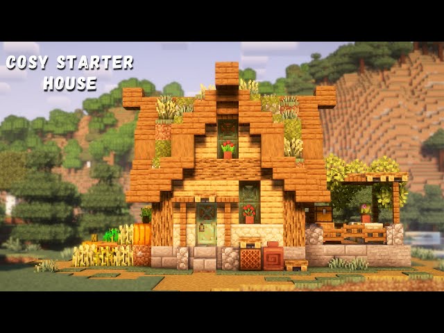 Minecraft: Build This Cosy Starter House In The First Night | Easy Tutorial