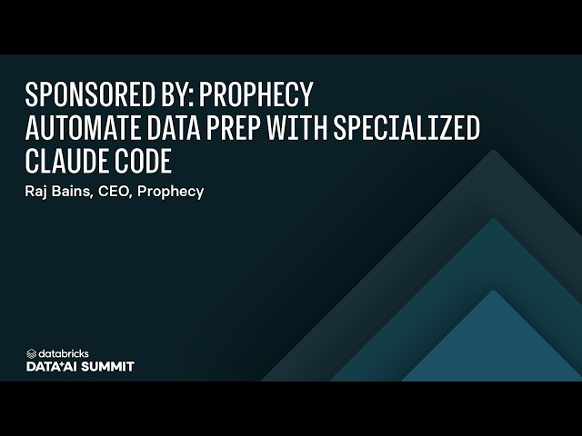 Automate Data Prep with Specialized AI Agents: Prophecy and Claude Code on Databricks