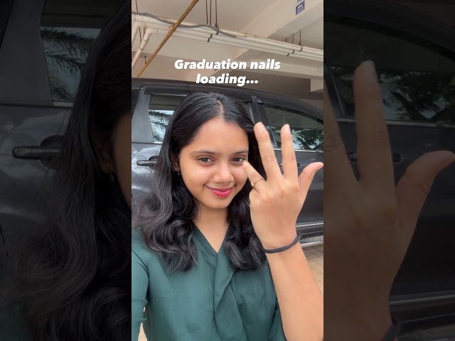 Got my NAILS DONE for the first time! #nails #nailart #graduation #nailinspo #ytshorts#viral#college
