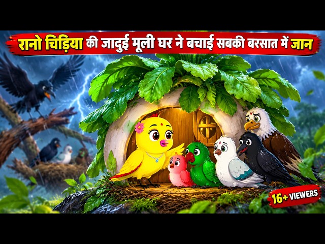 Birds trapped in a fierce storm, Rano's house becomes a shelter for everyone | Rano Bird#birdcartoon