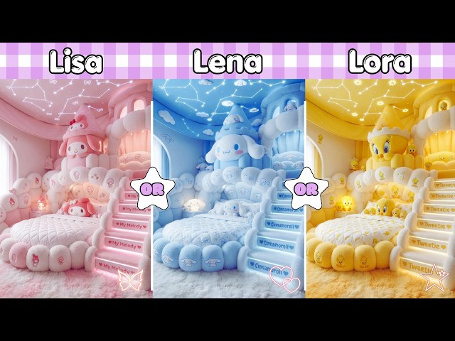 🔥 LISA 💖 LORA 💜 or LENA 🩵? Pick Your Favorite! 😍✨ | The Viral Trio Challenge