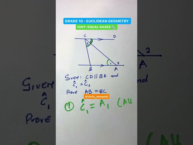 How to solve a basic euclidean geometry question | Grade 10 quiz