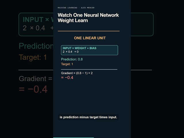 Watch One Neural Network Weight Learn #Shorts