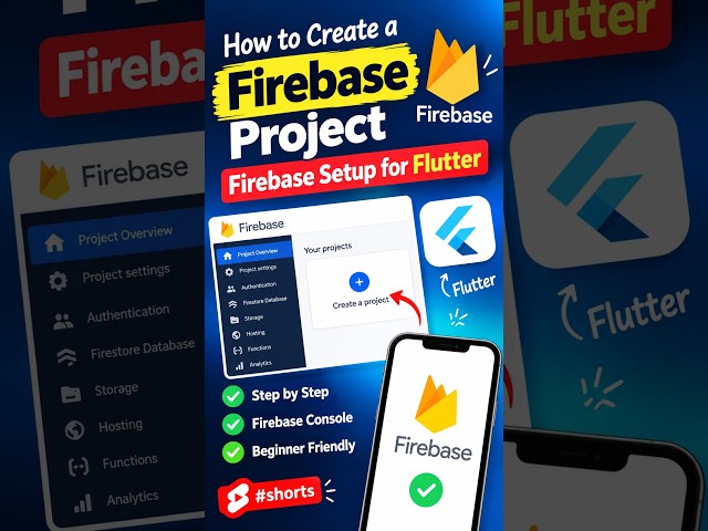 How to Create a Firebase Project | Firebase Setup for Flutter #shorts