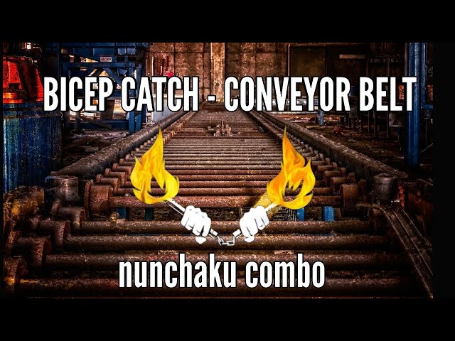 creative nunchuck combo: bicep catch to conveyor belt