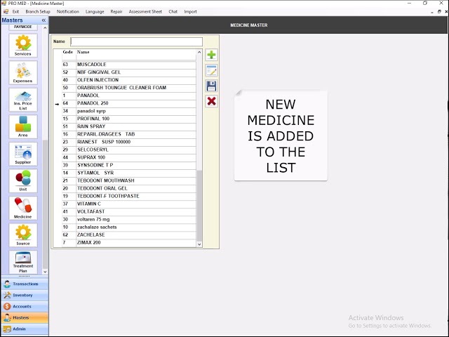 PROMED - How to Add a New Medicine.