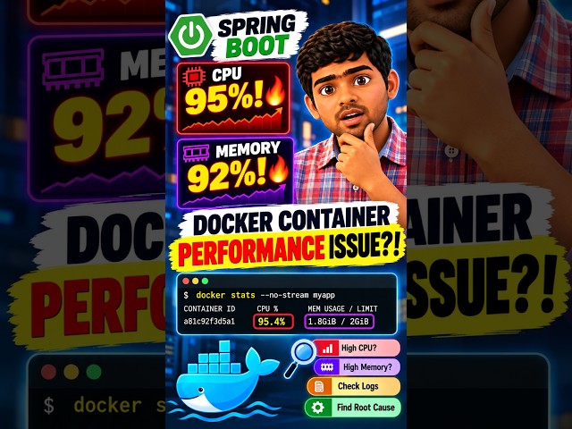Your Spring Boot Container Is Using 95% CPU! How Would You Troubleshoot It? #docker #devops #aws