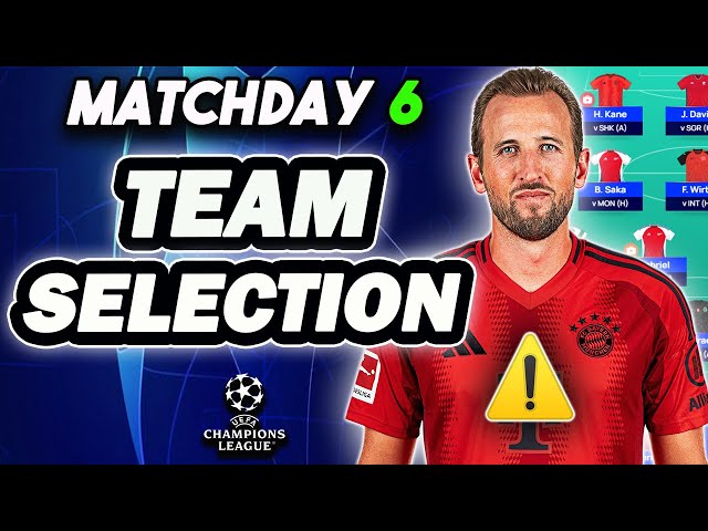 INJURY CRISIS! | UCL FANTASY MATCHDAY 6 TEAM SELECTION | Champions League Fantasy 2024/25