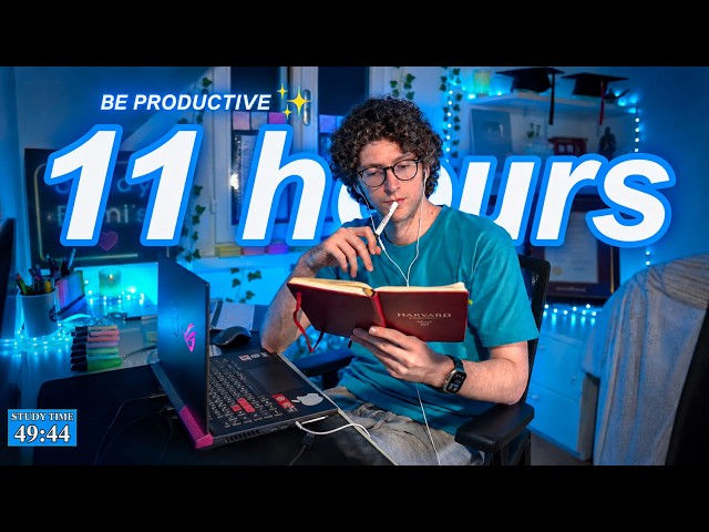 STUDY WITH ME LIVE | 11 HOURS ✨ Harvard Alumnus, Work With Me, Rain Sounds, Pomodoro Timer, 60\10