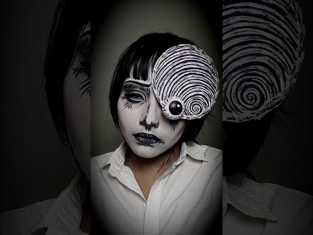 Uzumaki cosplay 👁️ #tutorial #shorts #shortsfeed #creativemakeup #facepainting #cosplay #uzumaki