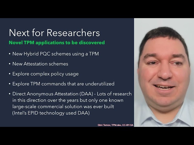 Advanced Trusted Platform Modules (TPMs) Usage TC1103 Lecture X